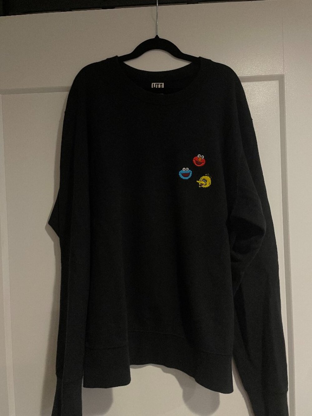 Uniqlo Kaws x Sesame Street Embroidered Logo Crewneck